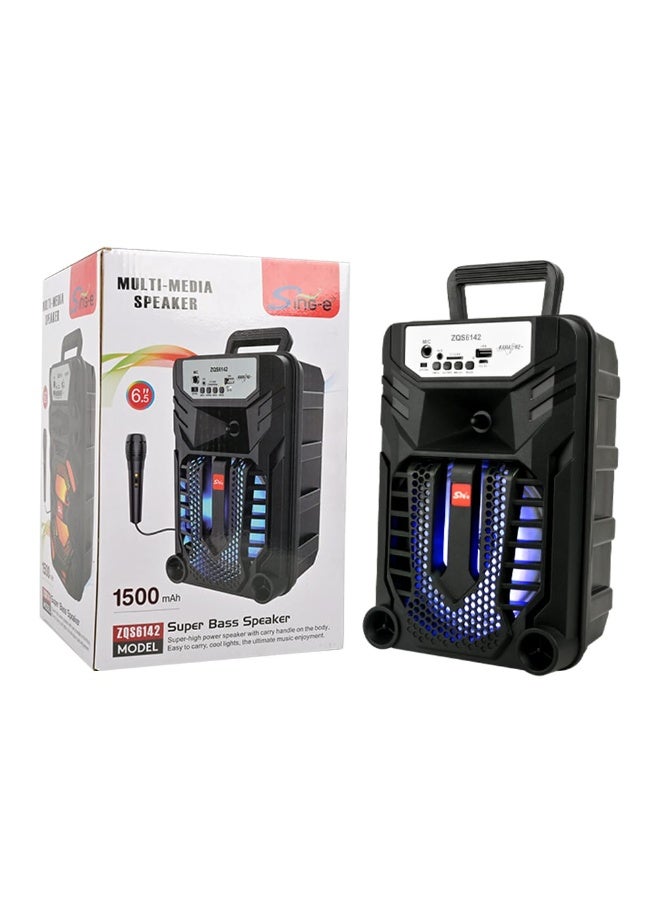 Sing-e ZQS-6142 Portable Multimedia Speaker | 4″ Driver, 8W RMS, RGB LED & Powerful Bass - Image 1